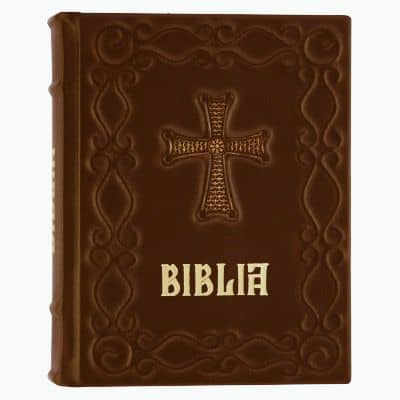 Biblia cu scris mare, model relief, husă nețesut ( pentru batrani )