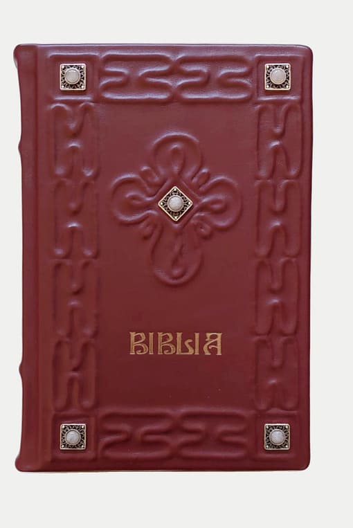 Biblie Centenar cu pietre semiprețioase, husă nețesut